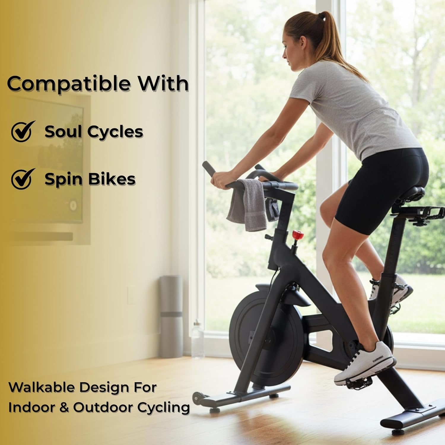 Tommaso Women's Cycling Shoes with Pre-Installed SPD Cleats — Easy to Walk-in Ventilated SPD Cycling Shoes for Women's Spin Classes and Indoor Bikes — Comfortable on Foot and Toebox. - Image 4