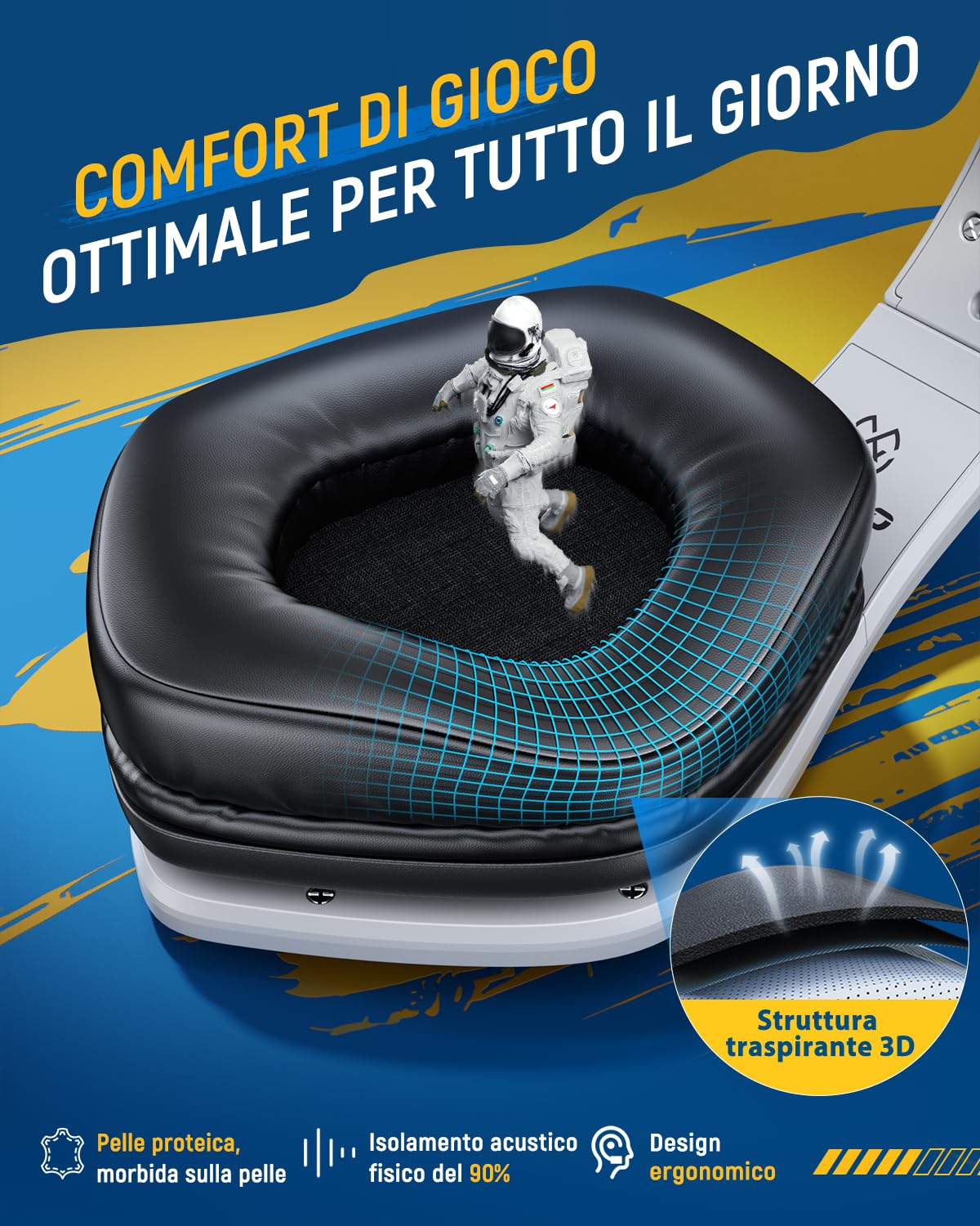 Tatybo Cuffie Gaming Wireless PS5 PS4 Bluetooth 2.4 GHz USB Type-C Microfono 7.1 Batteria 40 Ore PC Mac Laptop Mobile Switch Nero-Bianco