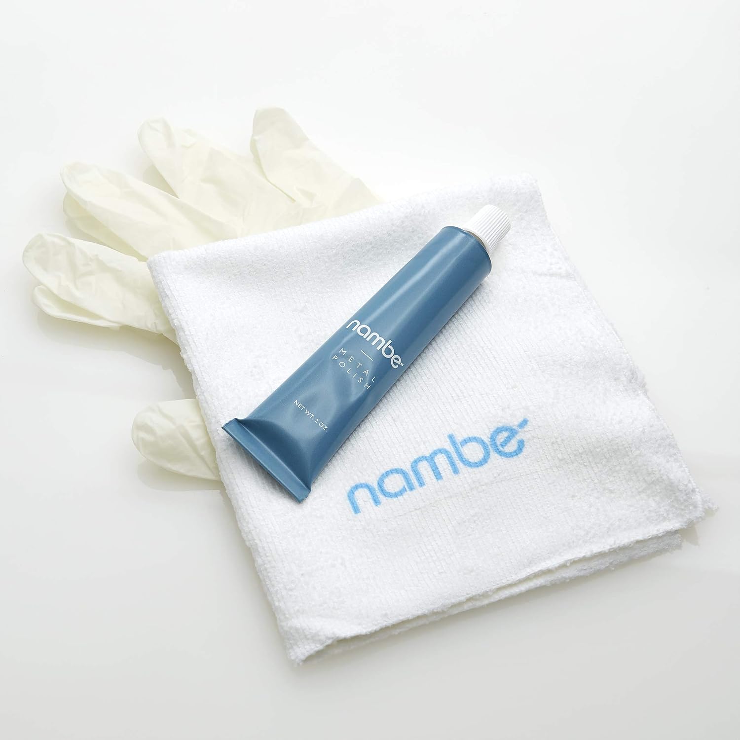 nambe Polish Kit | 2 Oz Tube, Cloth, and Gloves | Polish Kit for Nambe Metal Serving Bowls and Platters | For Brass, Bronze, Silver, Copper, Stainless Steel, and Gold image 2