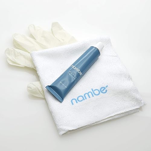 Miniatura 2 de nambe Polish Kit | 2 Oz Tube, Cloth, and Gloves | Polish Kit for Nambe Metal Serving Bowls and Platters | For Brass, Bronze, Silver, Copper,
