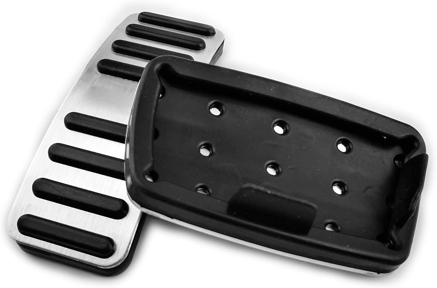 2PCS Silver No Drill Aluminum Alloy Car Fuel Accelerator Brake Pedal Covers for GL6 2018