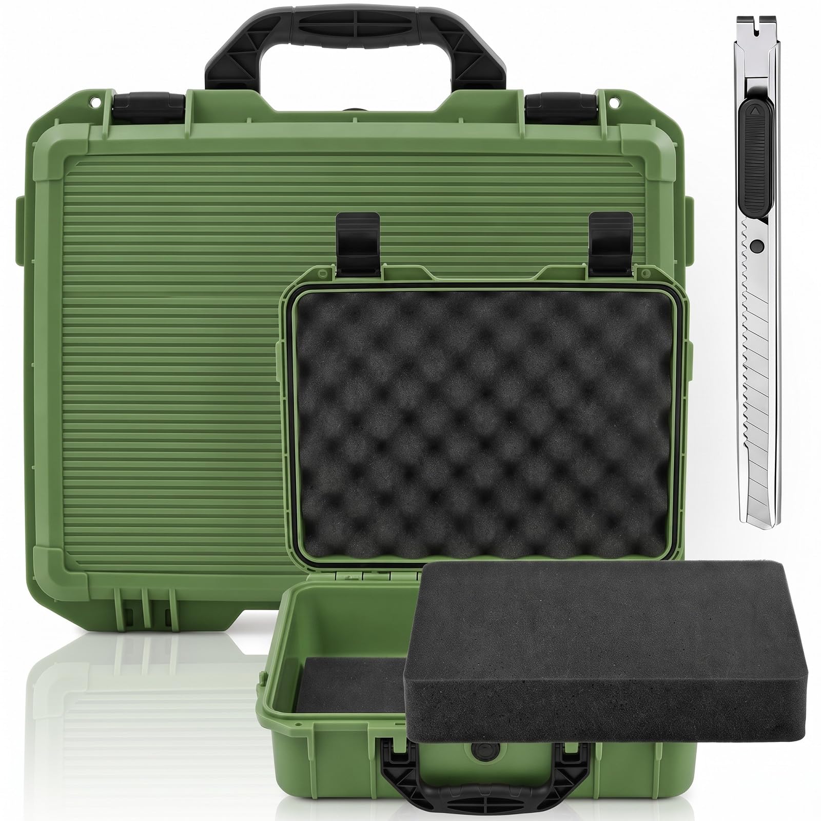 Relaxweex 10.04 x 7.87 x 3.54 Inch Hard Case, Grid Shell, Green