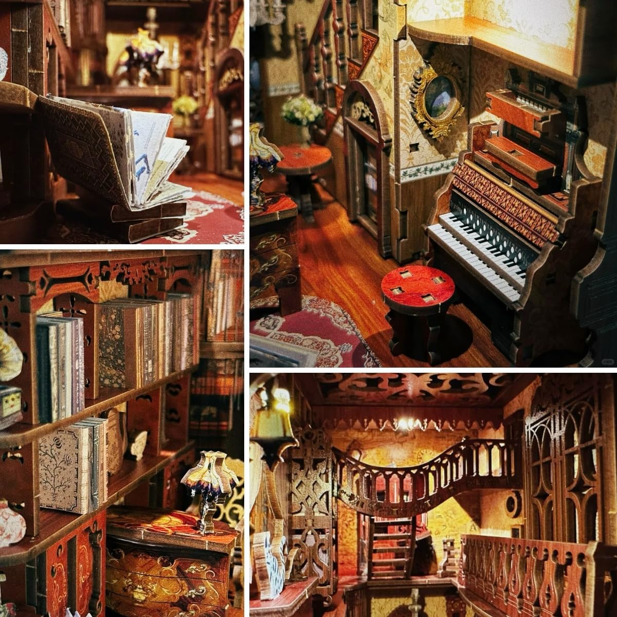 DIY Book Nook Kit, Magic LED Bookend, Touch Control, Ambient LED Lighting, Creative Versatile Home Decor (Magic Book House)