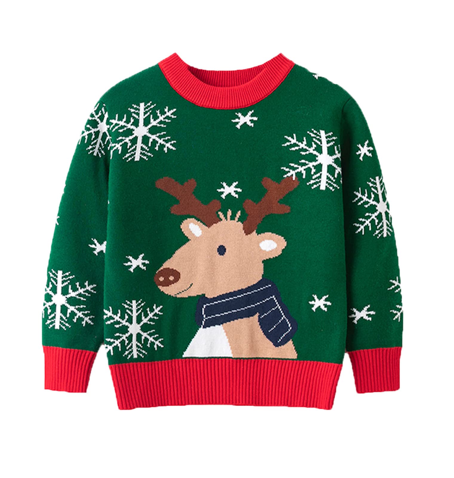 HILEELANG Toddler Boy Girl Christmas Sweater Pullover Reindeer Elk Snowman Sweatshirts Tops
