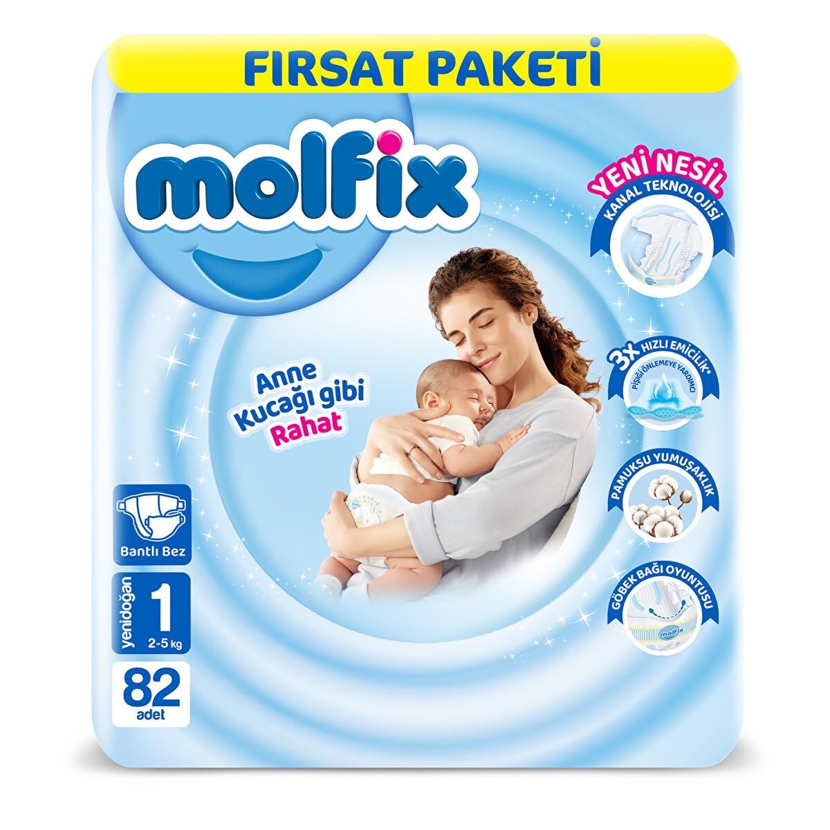 Molfix Fırsat Paketi Yenidoğan 1 Beden Bebek Bezi (1 x 82…