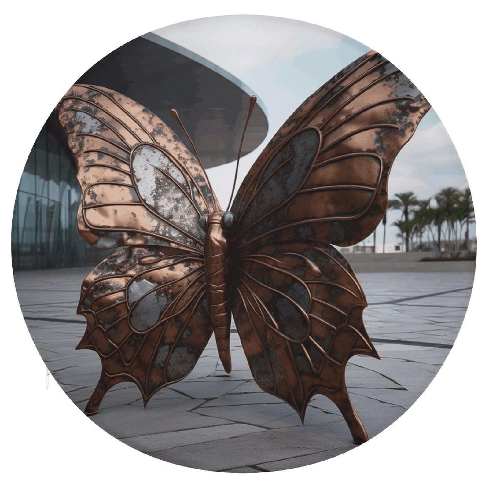 Wsoihfec Style Mechanical Butterfly Seat Cushion Round Chair Pad