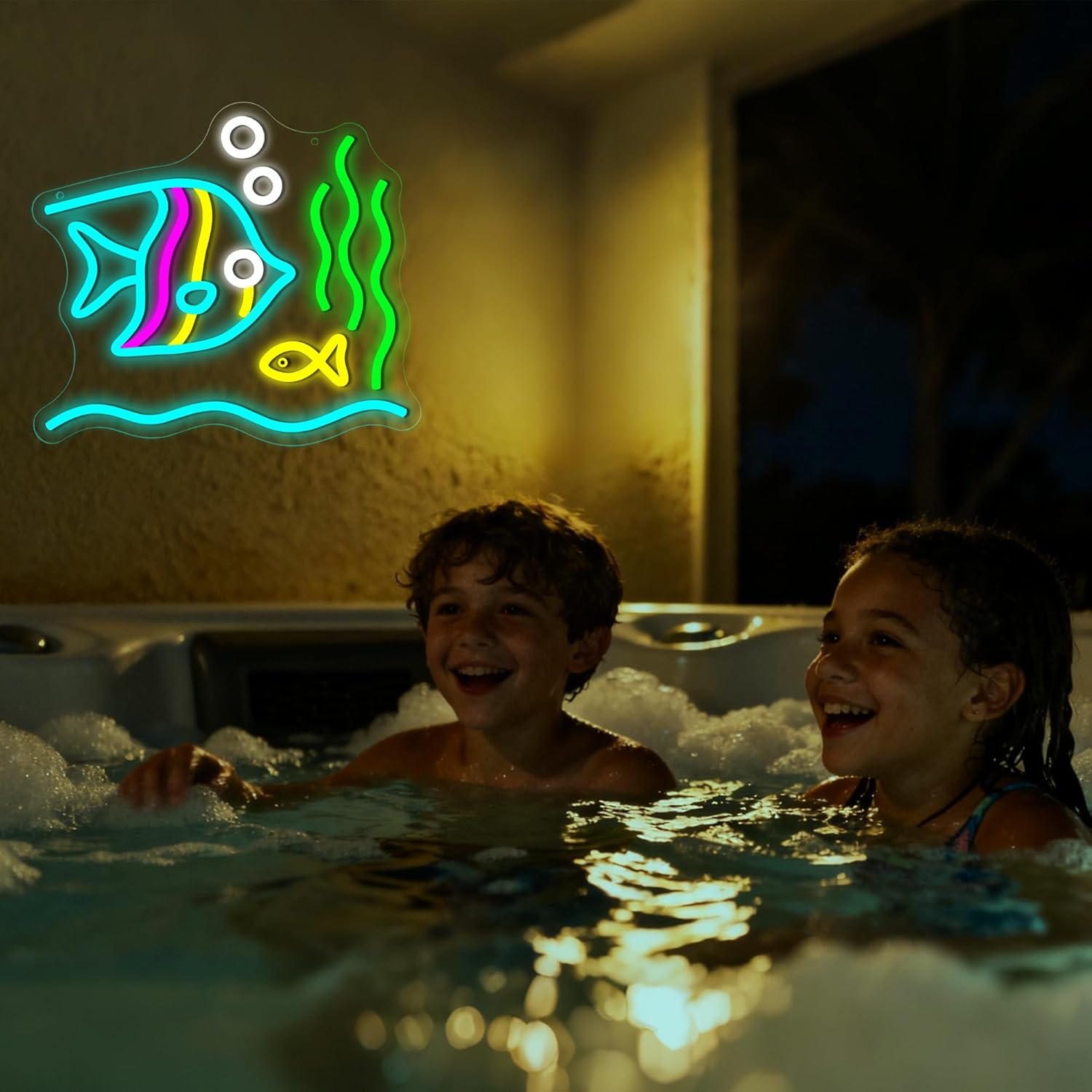 Butterfly Fish Neon Sign for Wall Decor Dimmable Tropical Fish Neon light for Man Cave Animal LED Fishing Sign for Fishbowl Fishtank Beach Party Birthday Gifts for men Size Size13.2 * 11.8In(WZCP228)