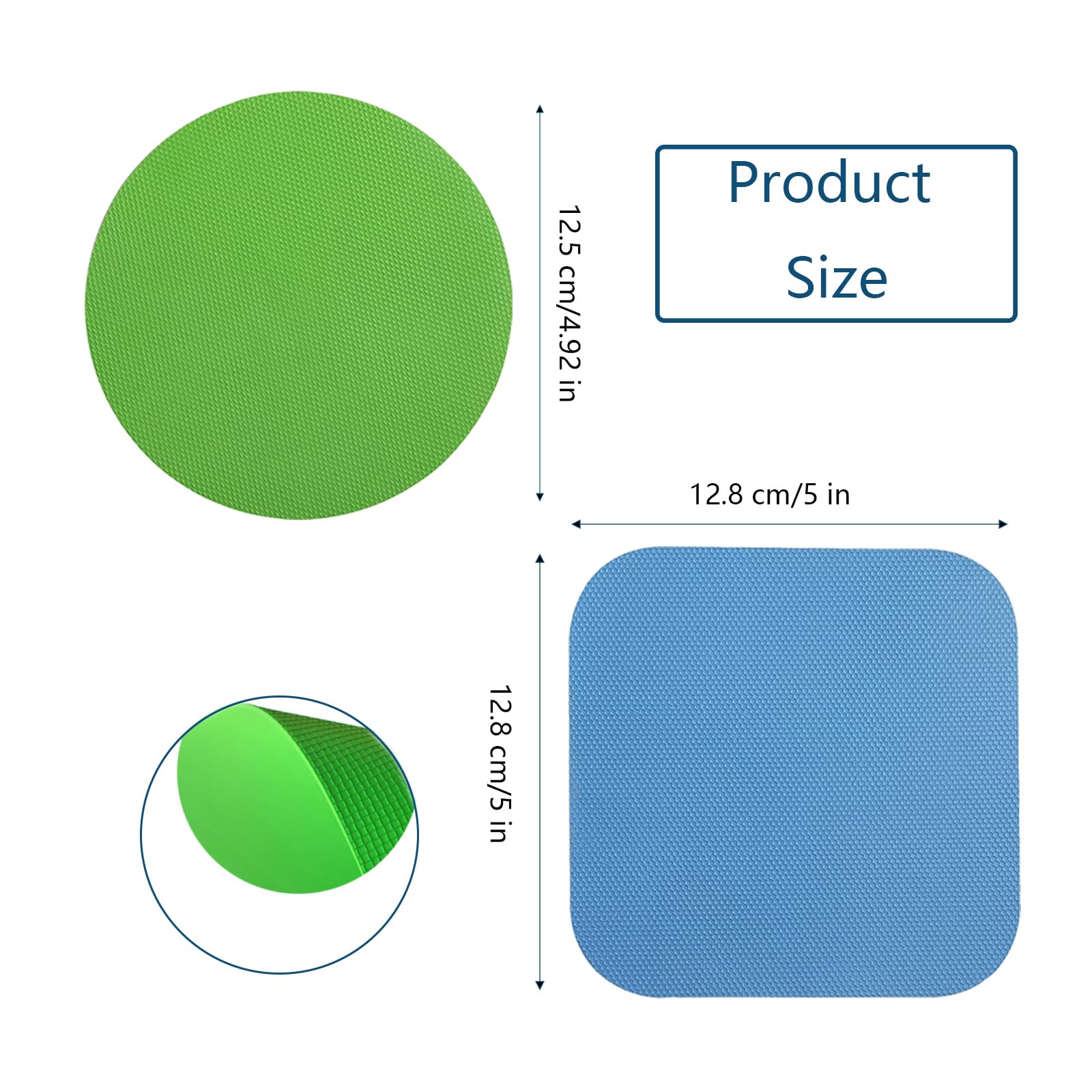 Jar Opener Gripper Pad, 4pcs Multifunctional Rubber Jar Opener Kitchen Coaste, Used to Open Wine Bottles, Cans for Seniors with Arthritis Weak Hands,Silicone Heat Insulation Pad.(Blue,Green)