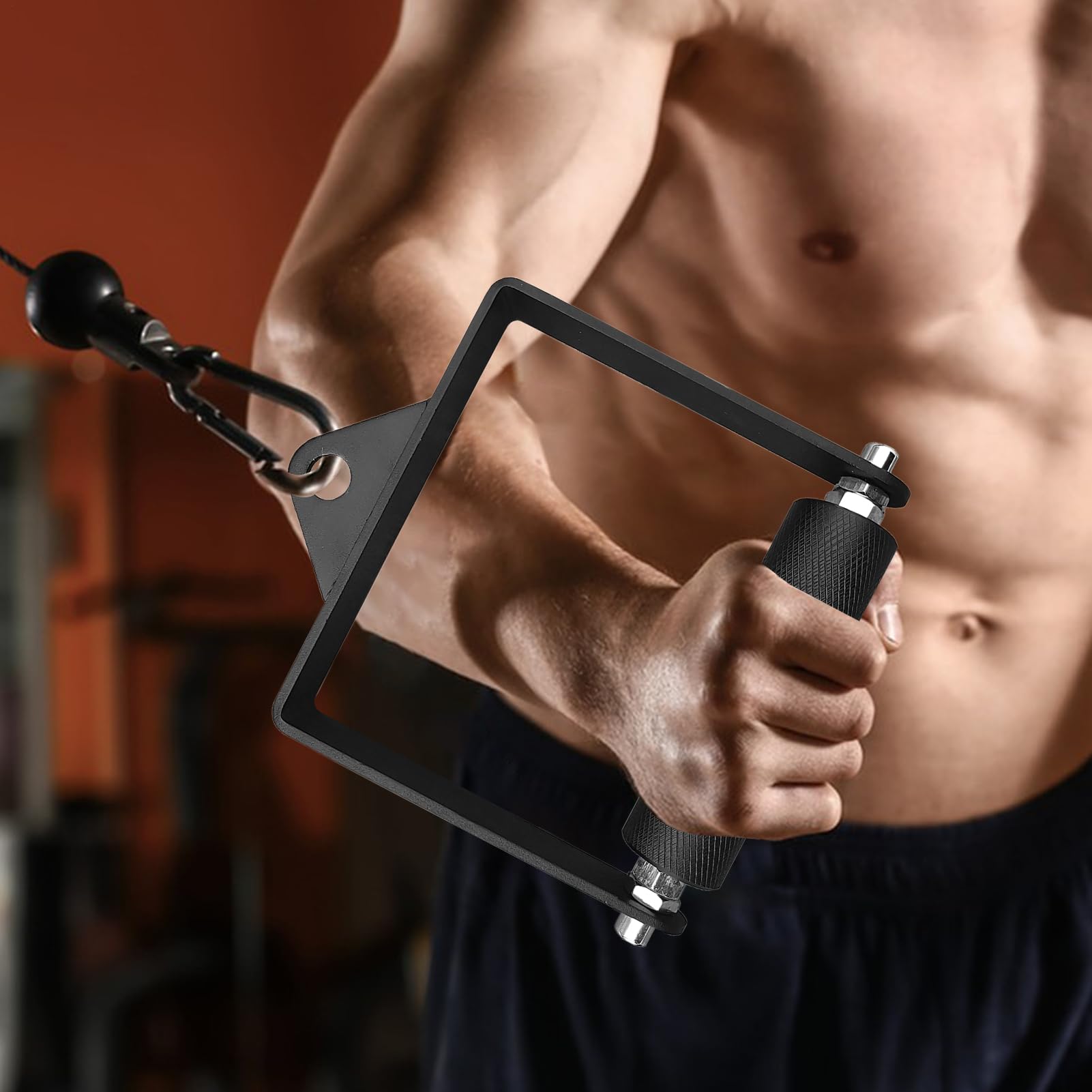 Mango de Cable de Gimnasio, Agarre de Accesorio de Entrenamiento | entrenador de fuerza ergonómico, construcción resistente, antideslizante, fácil instalación, perfecto para bíceps, espalda, t