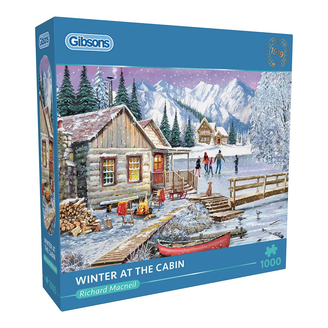 Winter at the Cabin | 1000 Piece Jigsaw Puzzle | Christmas Puzzle | Sustainable Jigsaw Puzzle for Adults | Premium 100% Recycled Board | Great Gift for Adults | Gibsons Games