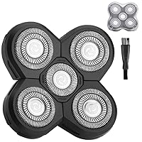 Vista 13 de 2 cabezales de repuesto universales de 5 cuchillas para afeitadora de cabeza, cuchillas de repuesto para afeitadora de cabeza