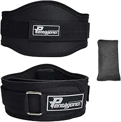Cinturão Academia Tamanho Único Ajustável Pentágono New Sport, (Serve do PP ao GG), com Proteção Lombar e Fecho, Apoio Removível, Confortável e Seguro