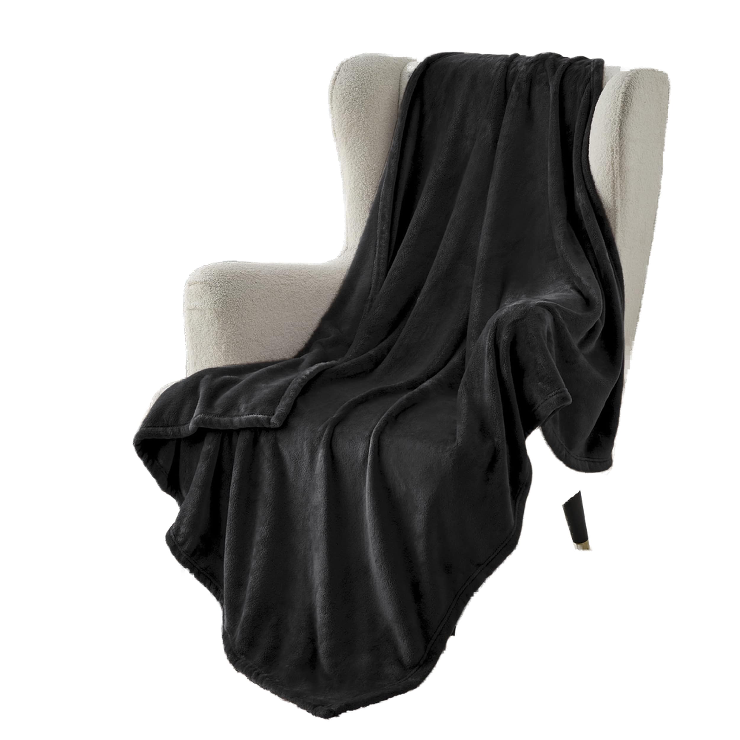 Bedsure Manta de Peluche, Manta mullida, Manta Polar, cálida y Suave para Invierno, Manta para sofá XL, Manta para sofá, Manta de salón y de Peluche, 150 x 200 cm, Manta para sofá, Color Negro
