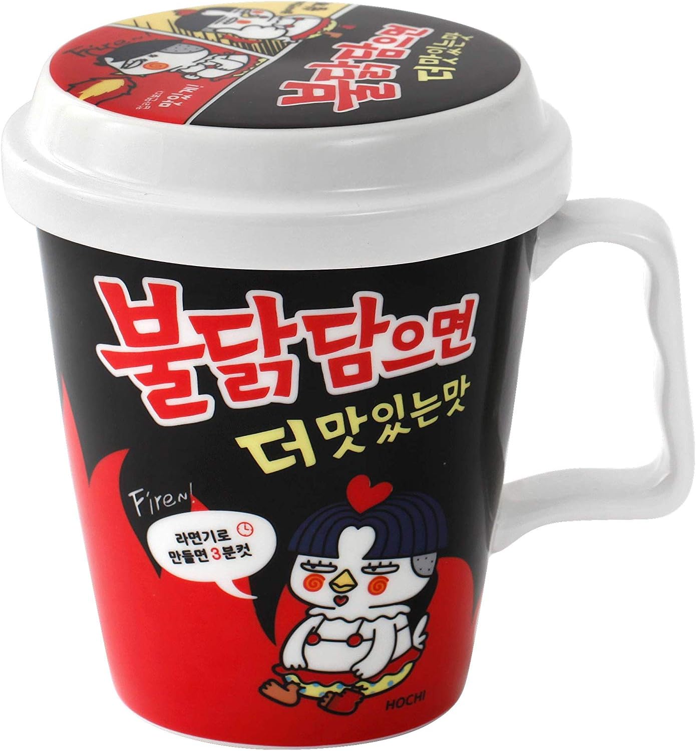 ZEN Buldak Hot Chicken Flavor(Samyang) Noodle Bowls Set w/cover (Small(black))