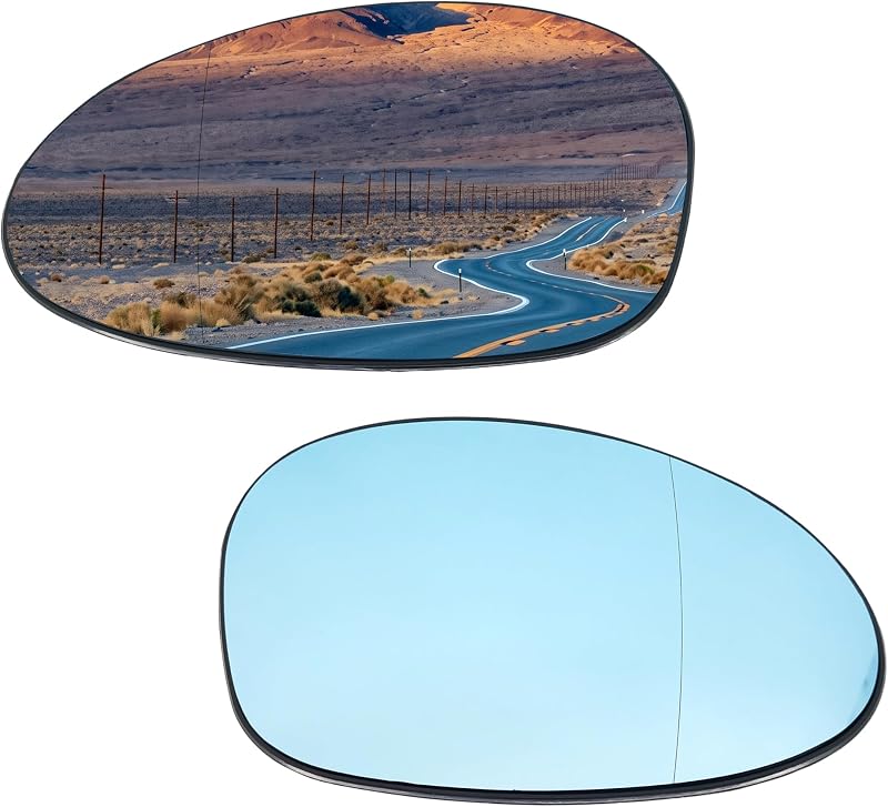 Par de vidros de espelho retrovisor azul aquecido para BMW E85 E86 E82 E88 E90 E91 E92 E93 – lado esquerdo e direito