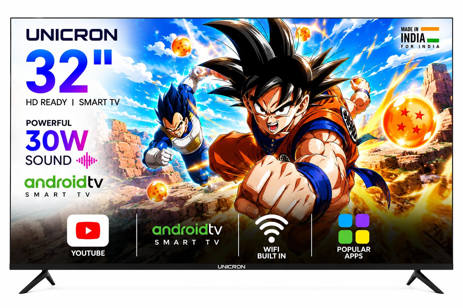32 Inch Smart LED Android Smart TV, HD Ready WiFi With 30W Sound Speaker | Screen Mirroring, USB, Built-in Entertainment Apps, Smart Television for Home, Bedroom & Drawing or Living Room-image-13