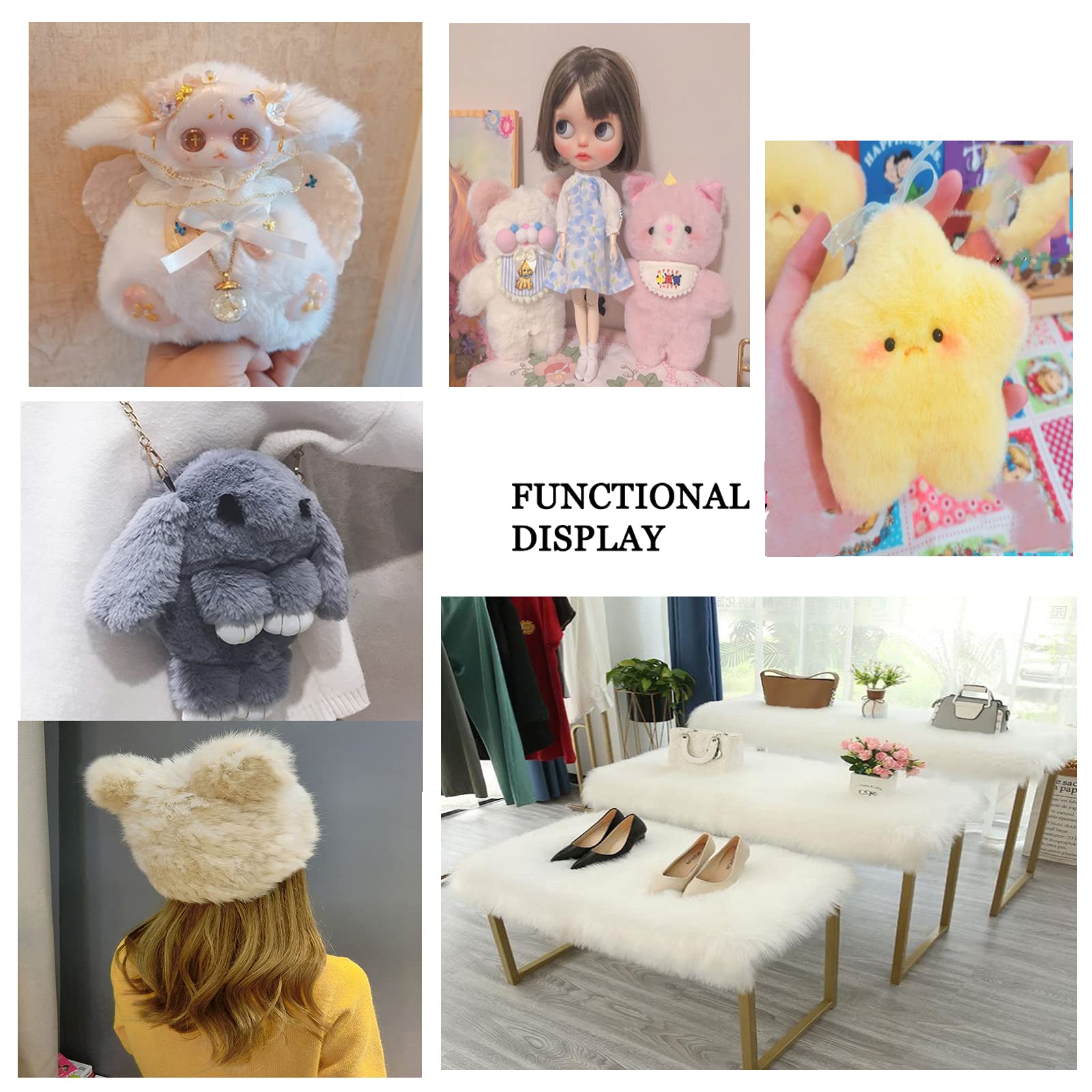 Amazon.co.jp: フェイクファー生地160x50cm シャギーうさぎぬいぐるみ