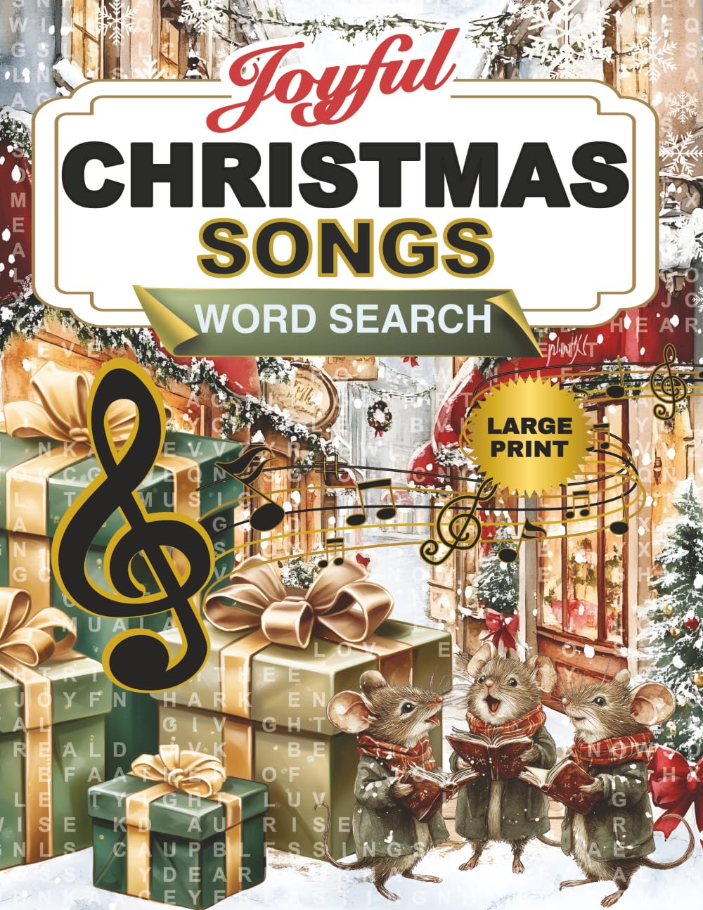 Joyful Christmas Songs Large Print Word Search Puzzle Book: Bible Hymns and Classic Carols — Holiday Word Find Puzzles for Adults, Seniors, and Teens (Happy Puzzling!)