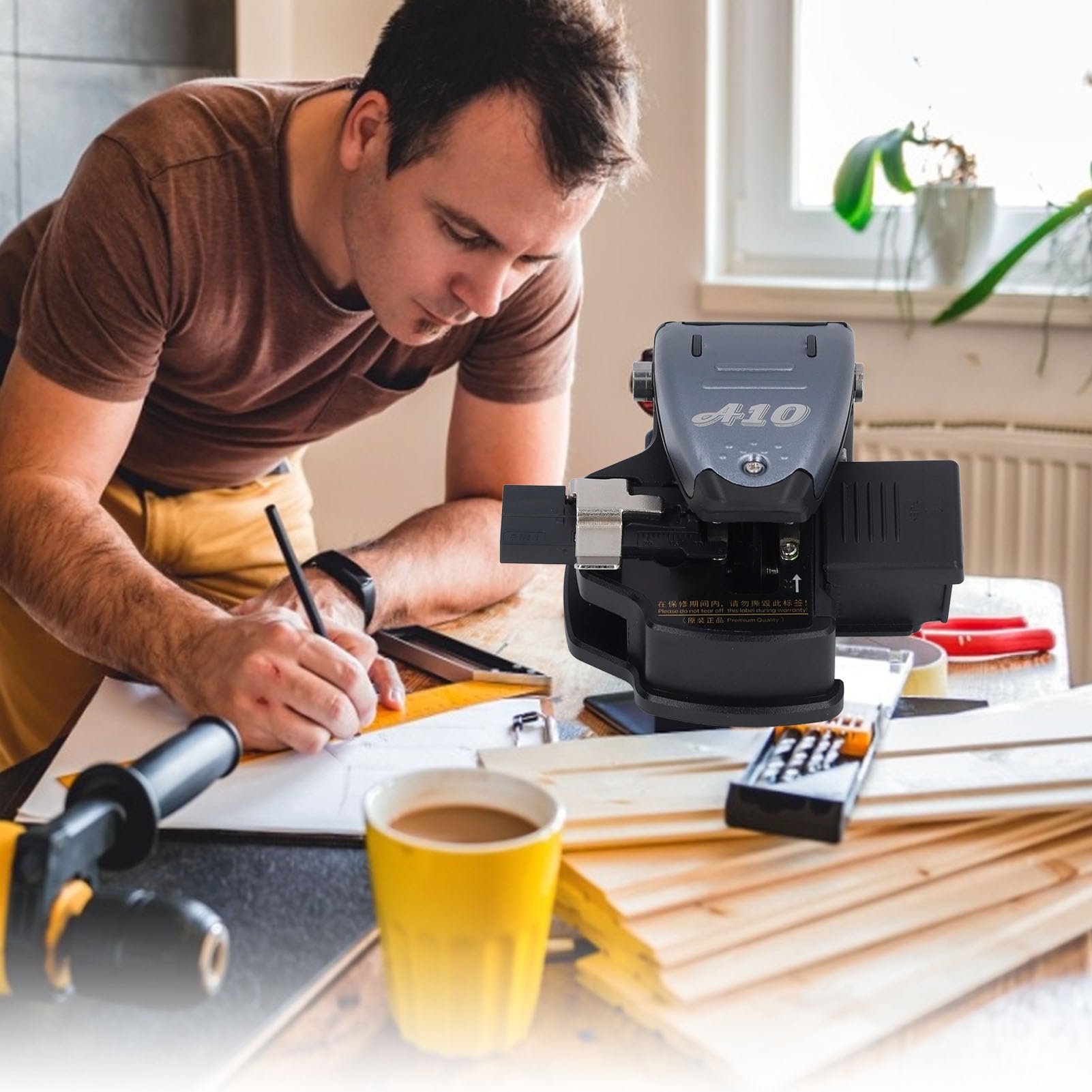 SUNGOOYUE Kit de Herramientas Fiber Cleaver Corte óptico de Soldadura en Frío de Alta Precisión para un Corte Eficiente de Fibra para Profesionales de Telecomunicaciones Acero Inoxidable y Aleación
