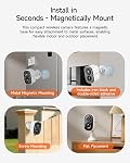 2 Pack 2.5K Security Camera Wireless Outdoor, CINMOORE Battery Powered Outdoor Camera Person Detection, Magnetic Mount Cameras for Home Security, Color Night Vision, Spotlight, Siren Alarm, 2-Way Talk