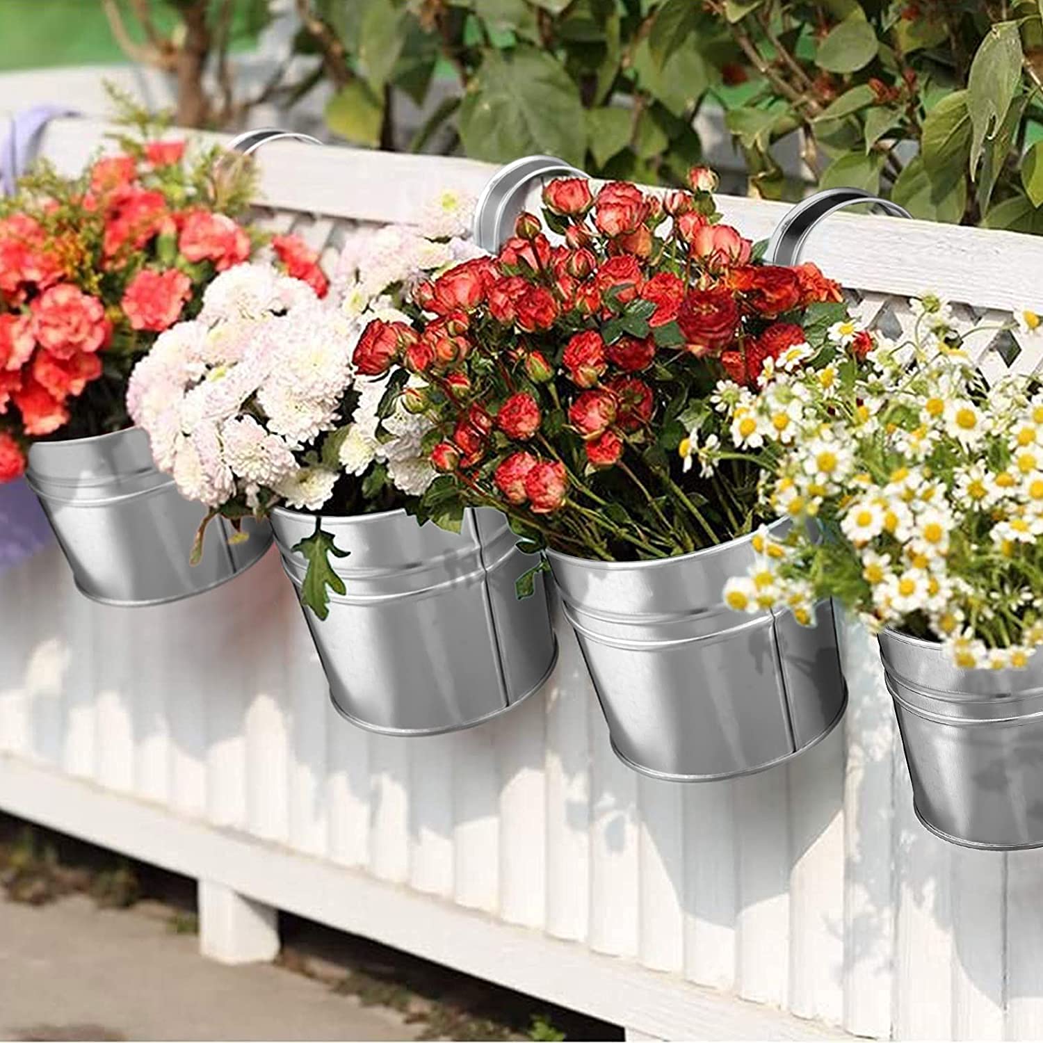 Confezione da 10 Vasi Fiori Sospesi 13 Cm Vaso Balcone con Mini