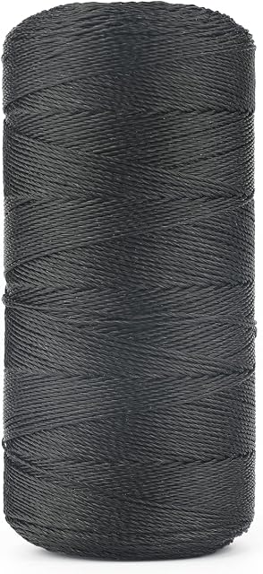 KINGLAKE 1mm Black Nylon String Cord, 400 Yard Strong Twist Nylon Thread, Utility Seine Twine for Garden, Crafting, Camping, Outdoor Survival, Netting Making, Weather Resistant