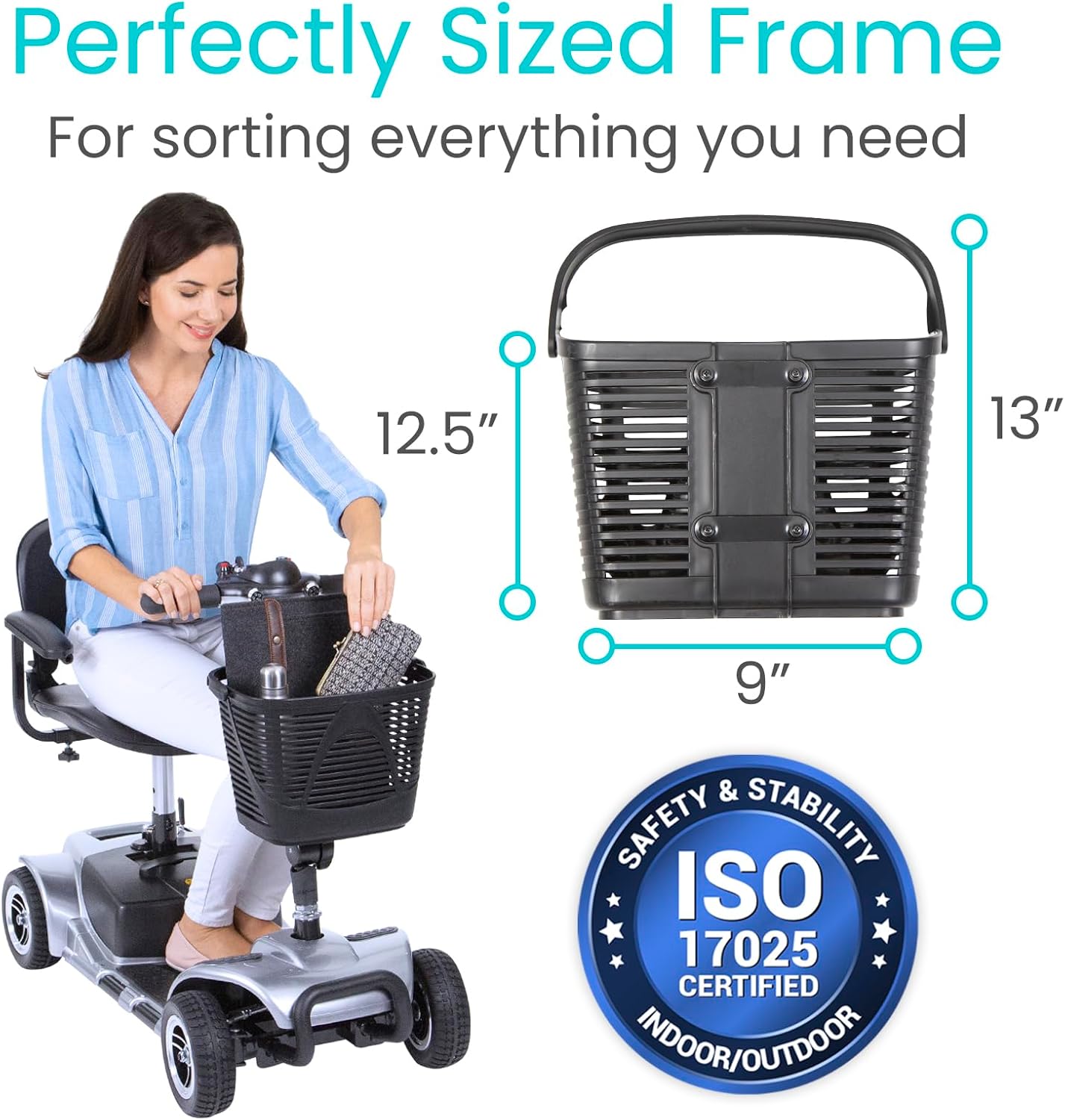 Image showing the perfectly sized frame of the scooter basket.