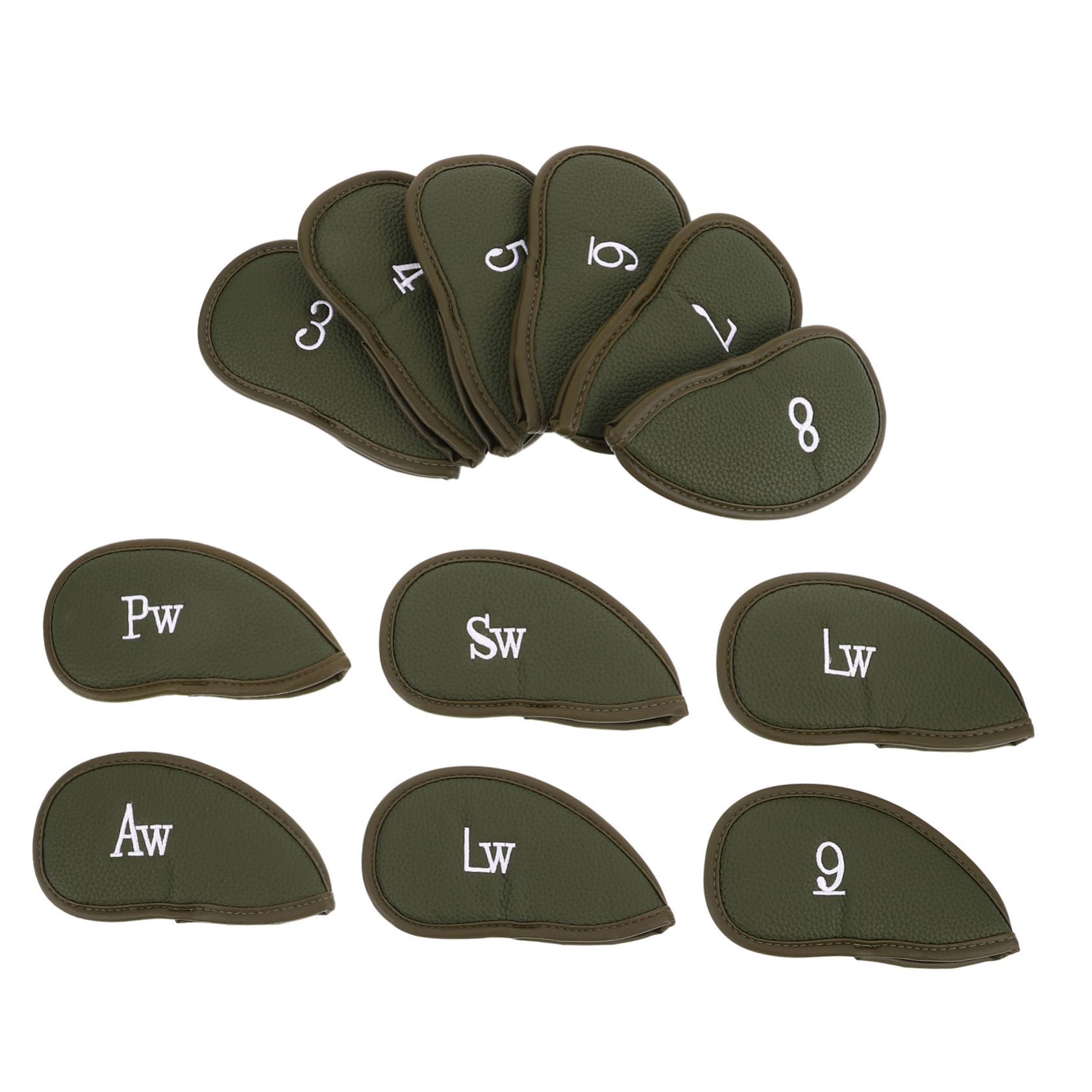 Fundas para Palos de Golf Numeradas 12 Piezas PU Verde Claro