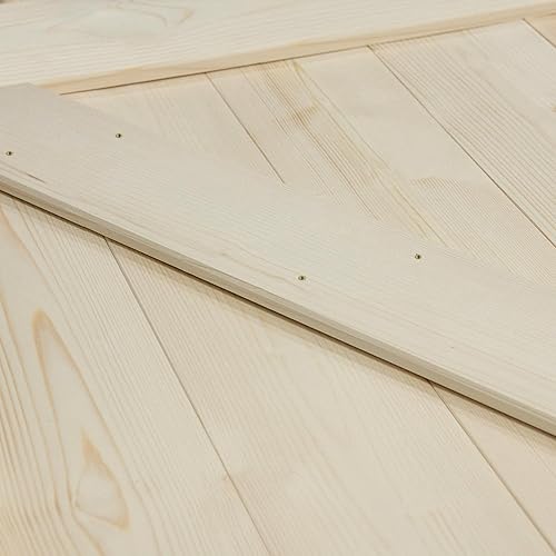 Miniatura 6 de SMARTSTANDARD 38in x 84in Sliding Barn Door with 6.6ft Barn Door Hardware Kit & Handle, Pre-Drilled Ready to Assemble, DIY Unfinished Solid Spruce