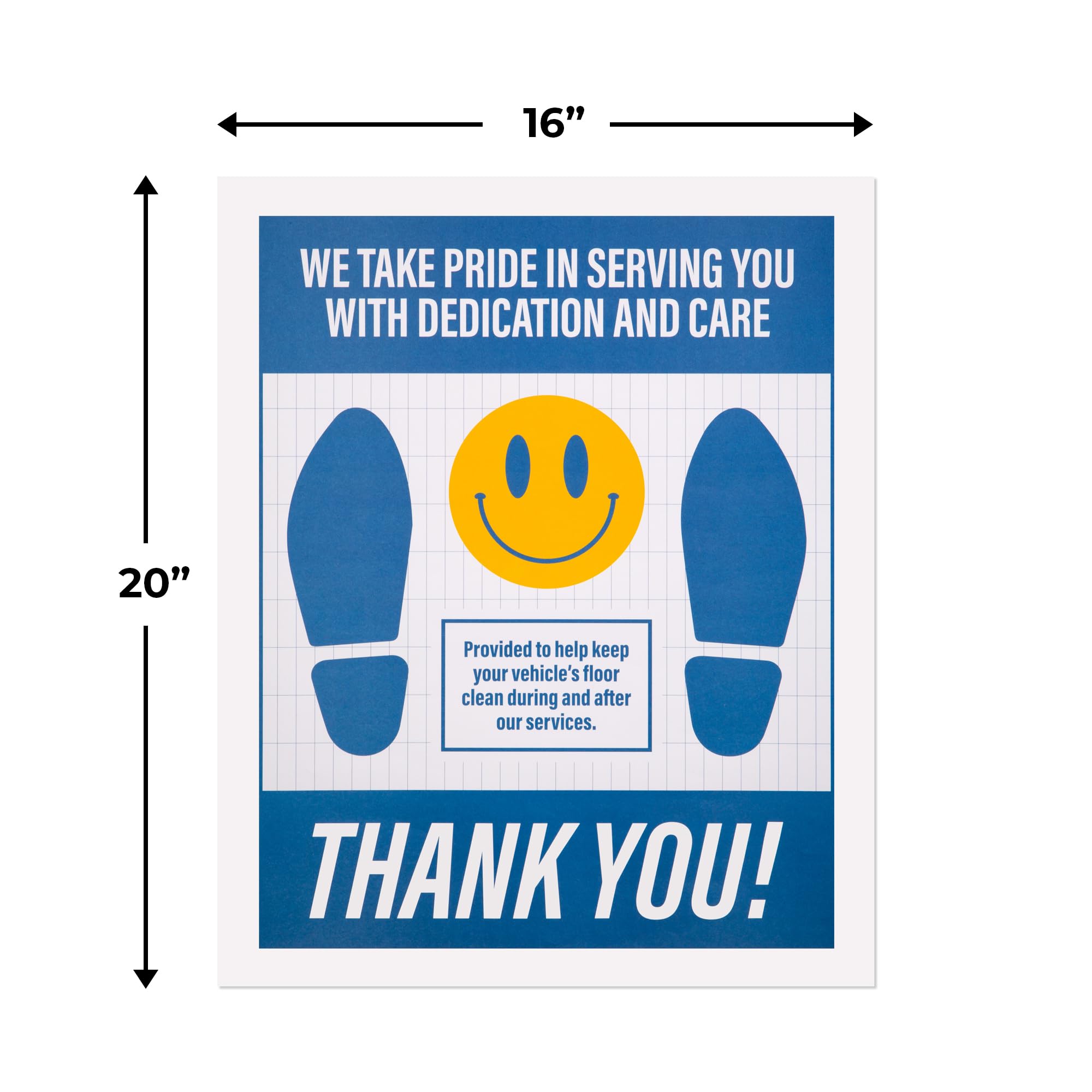 Car Paper Floor Mats 50ct White Disposable Floor Protector Mats for Car Detailing and Automotive Supplies 16 x — view 2