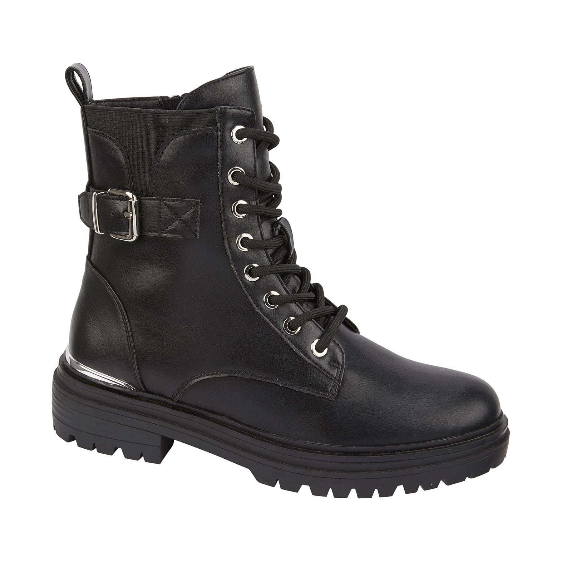 A2Z Bottes de combat pour femme en cuir synthétique avec sangle à lacets et boucle confortables pour l'armée, la police, la patrouille en plein air, cadet, travail à talon bas