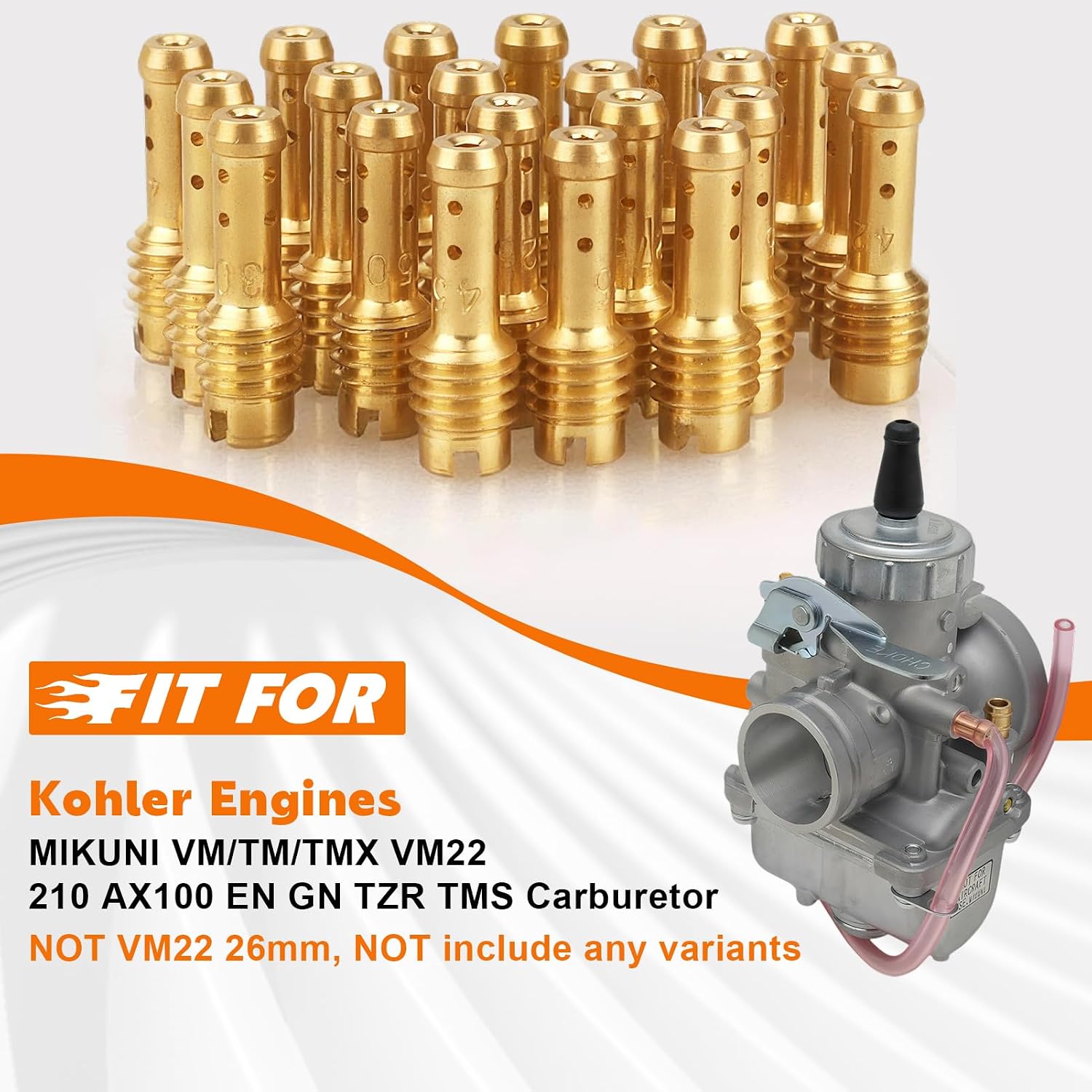 Pilot Slow Jet Kit for MIKUNI VM22/210 TM/TMX AX100 EN GN TZR TMS Carburetor (21Pcs) #15, 17.5, 20, 22.5, 25, 27.5, 30, 32.5, 35, 37.5, 40, 42.5, 45, 47.5, 50, 52.5, 55, 57.5, 60, 62.5, 65