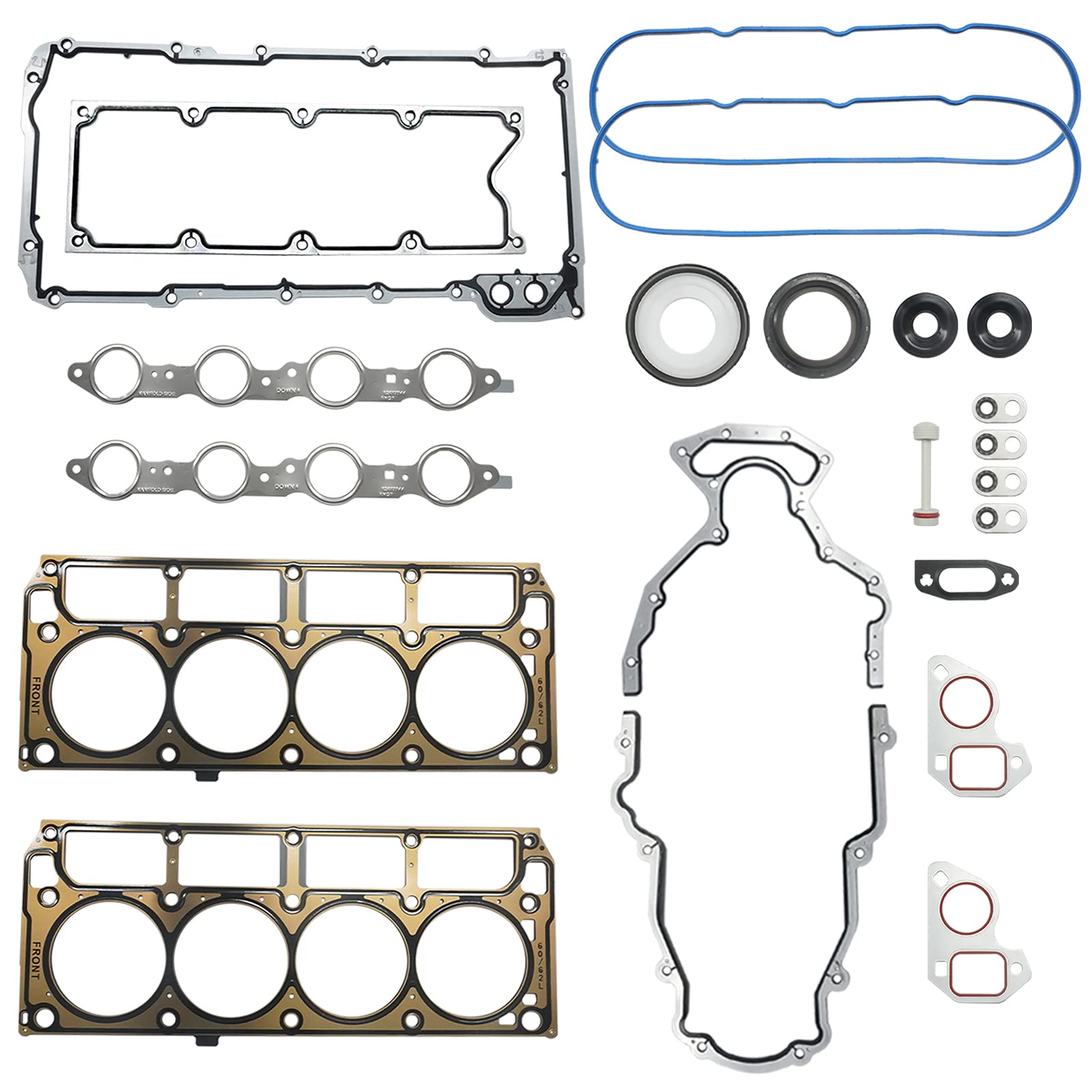 IMAChoice Gen 3 LS Head Gasket Kit for GM LS1 LS6 LQ4 LQ9 4.8L/5.3L/5.7L/6.0L/6.2L, 1999-2007 Chevy Silverado Suburban Express, GMC Sierra Engine Valley Cover Gaskets Set 12558178 12589226 12612350