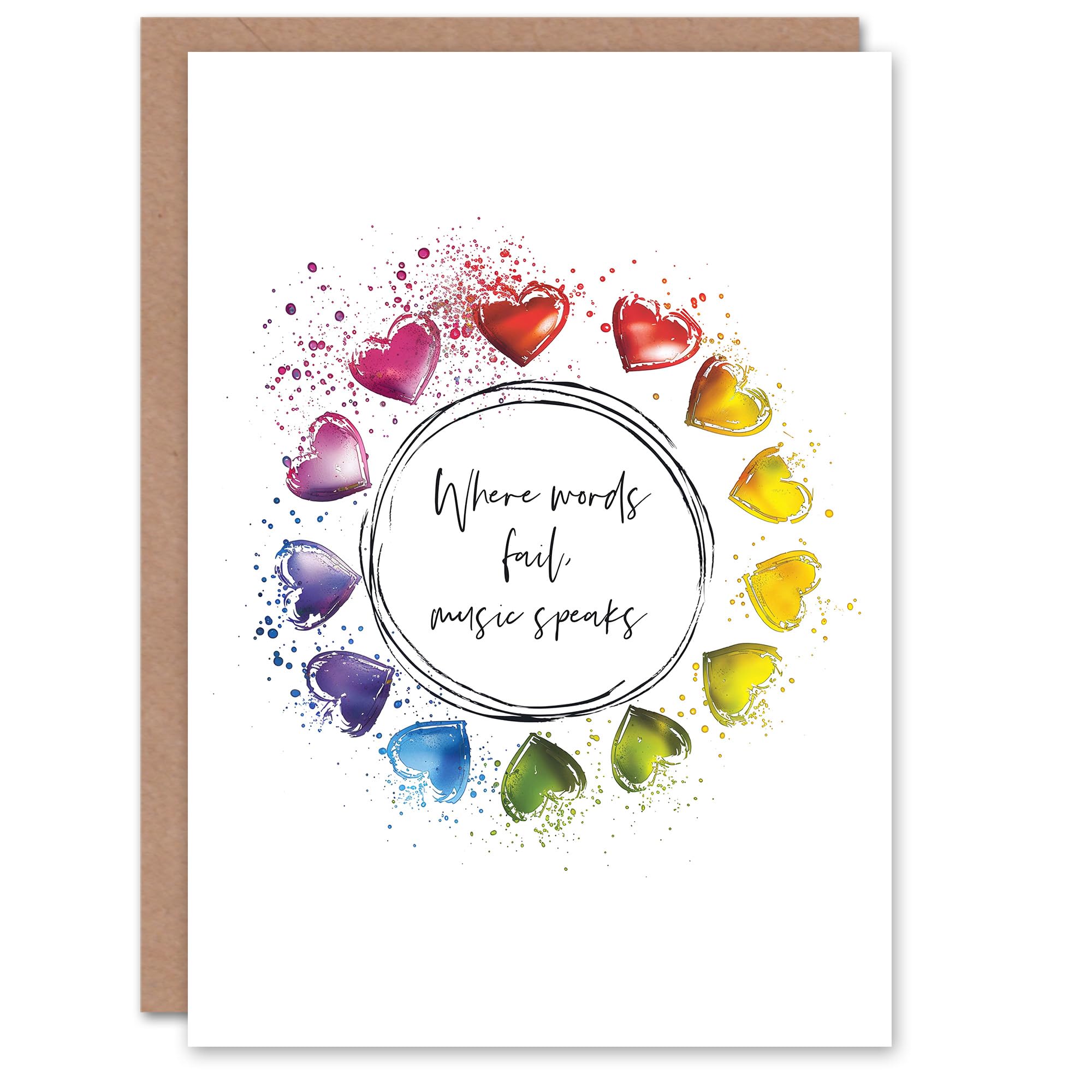 Artery8 Marriage Poem Music Hans Christian Andersen Rainbow Blank For Him Or Her Art Wedding Card