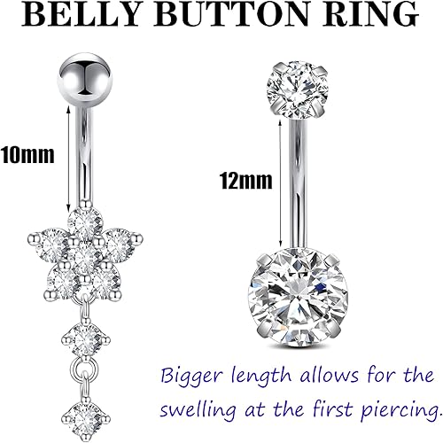 Miniatura 2 de JIESIBAO Kit de piercing, ombligo, nariz, tabique, labio, lengua, cartílago, agujas, abrazaderas, kit de perforación