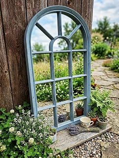 Biznest Window Style Wall Mirror Simply Stylish Decor Wall Window Mirror 69X 34Cm Grey Rustic