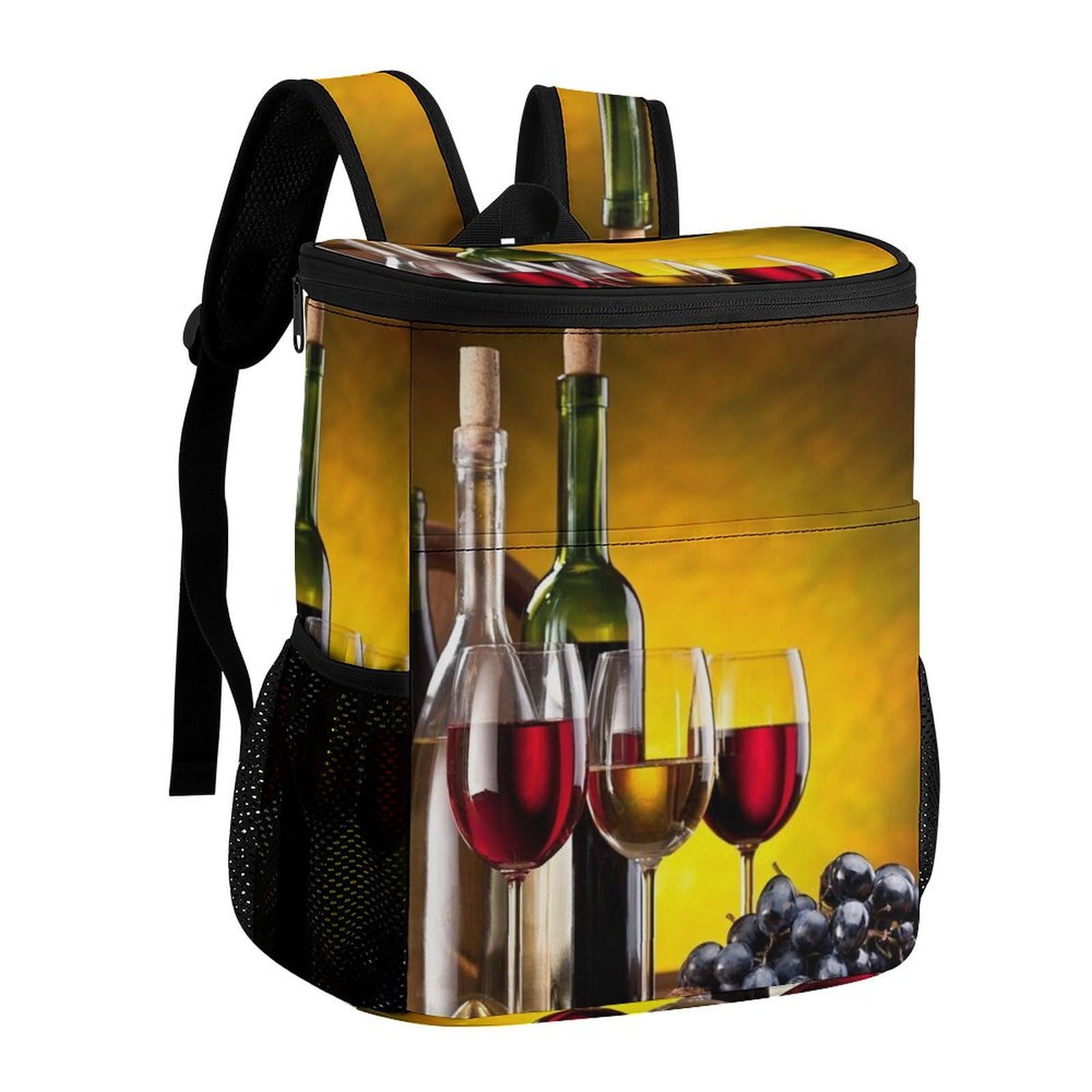 Sac à dos isotherme étanche en tissu sergé polyester robuste avec sangles rembourrées réglables pour pique-nique, camping, activités de plein air