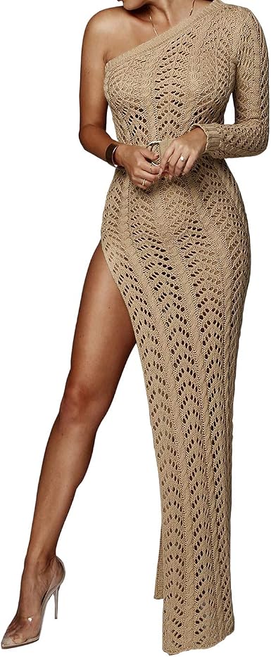 Split Knit Dress Beach Pencil Party 