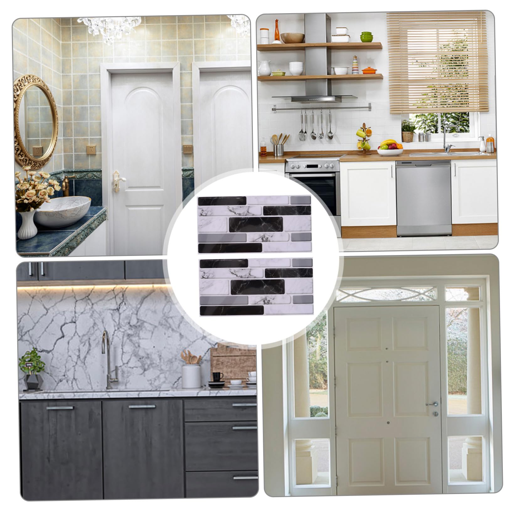 Gatuida 27piezas Azulejos de Pared Imitación Mármol Autoadhesivo para Cocina Sala de Estar Dormitorio de Resistente al Agua