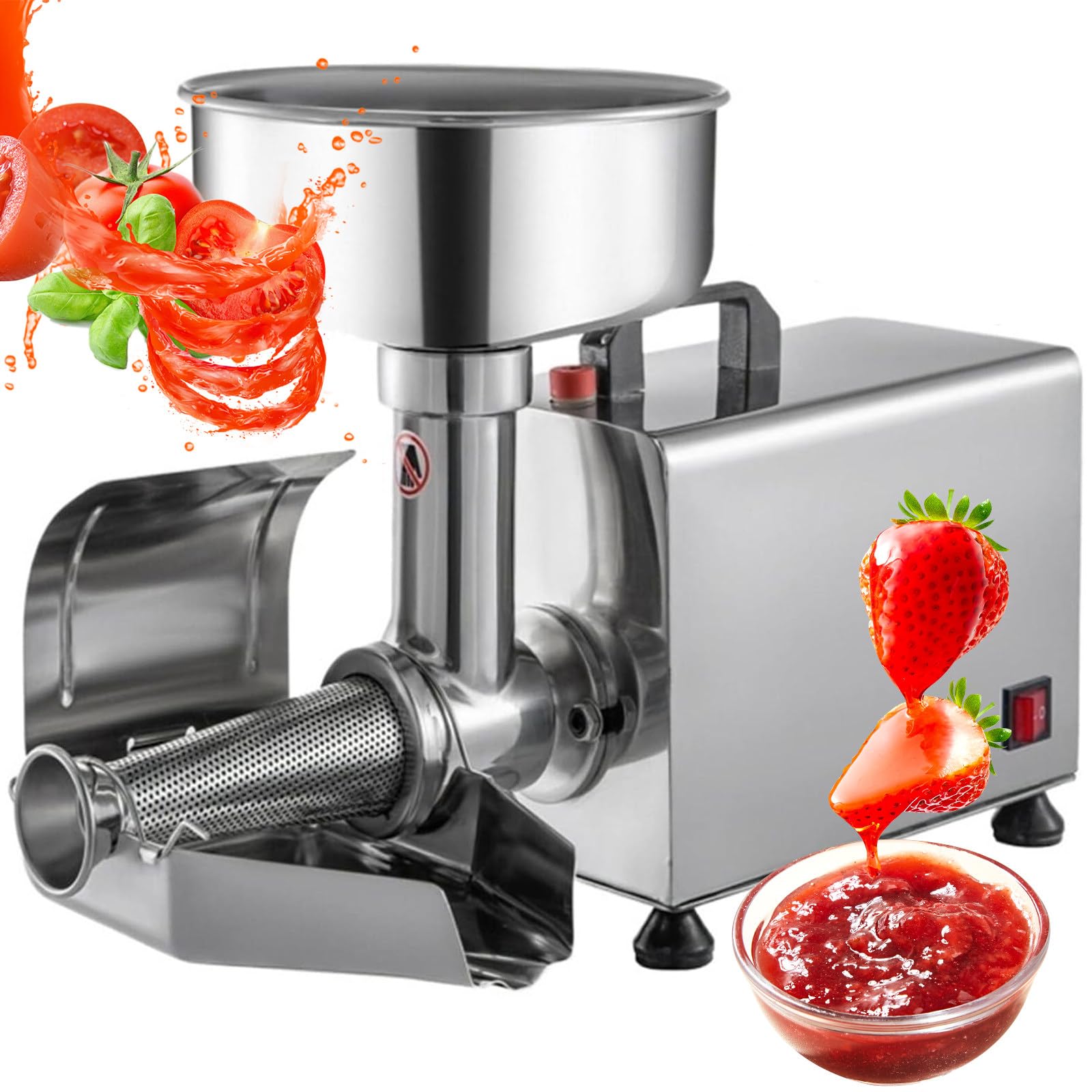 MYUYEE 450W Electric Tomato Strainer, Commercial Tomato Milling Machine Stainless Steel Sauce Maker Machine Food Squeezer Sauce Machine for Tomato Strawberry and Blueberry Sauce,220