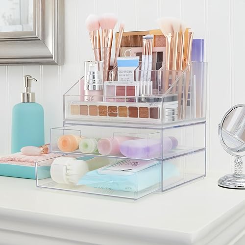 Miniatura 6 de STORi Chloe - Soporte de maquillaje transparente apilable y paquete de 4 cajones  Organiza cosméticos y suministros de belleza  Fabricado en Estados