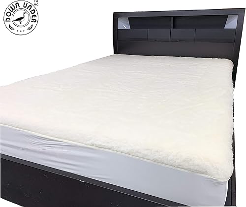 Miniatura 9 de Down Under Cubrecolchón de lana, tamaño King, 100% lana australiana, bolsillo profundo de 15 pulgadas y acolchado de forro polar de 0.5 pulgadas,