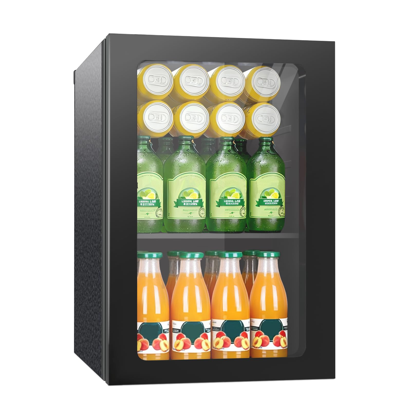 Erivess Compact Freestanding Beverage Refrigerator, 25 Can/0.95 Cubic Feet Mini Fridge with Front Door for Soda, Beer or Wine, Under Counter Small Refrigerator with Adjustable Shelves