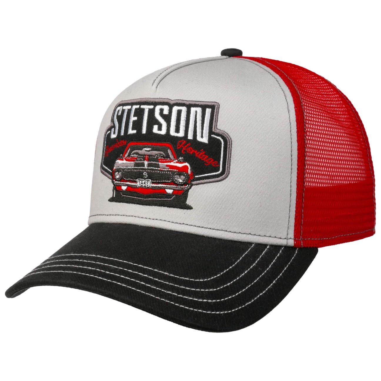 Stetson Cappellino Garage American Heritage Uomo - Trucker cap Berretto Baseball Mesh Snapback, con Visiera, Visiera Estate/Inverno Primavera Estate Autunno Inverno
