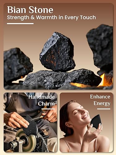 Miniatura 4 de Herramienta de masaje Gua Sha tablero de guasha bianstone negro para cara y cuerpo herramienta facial Gua Sha de piedra de jade natural masajeador
