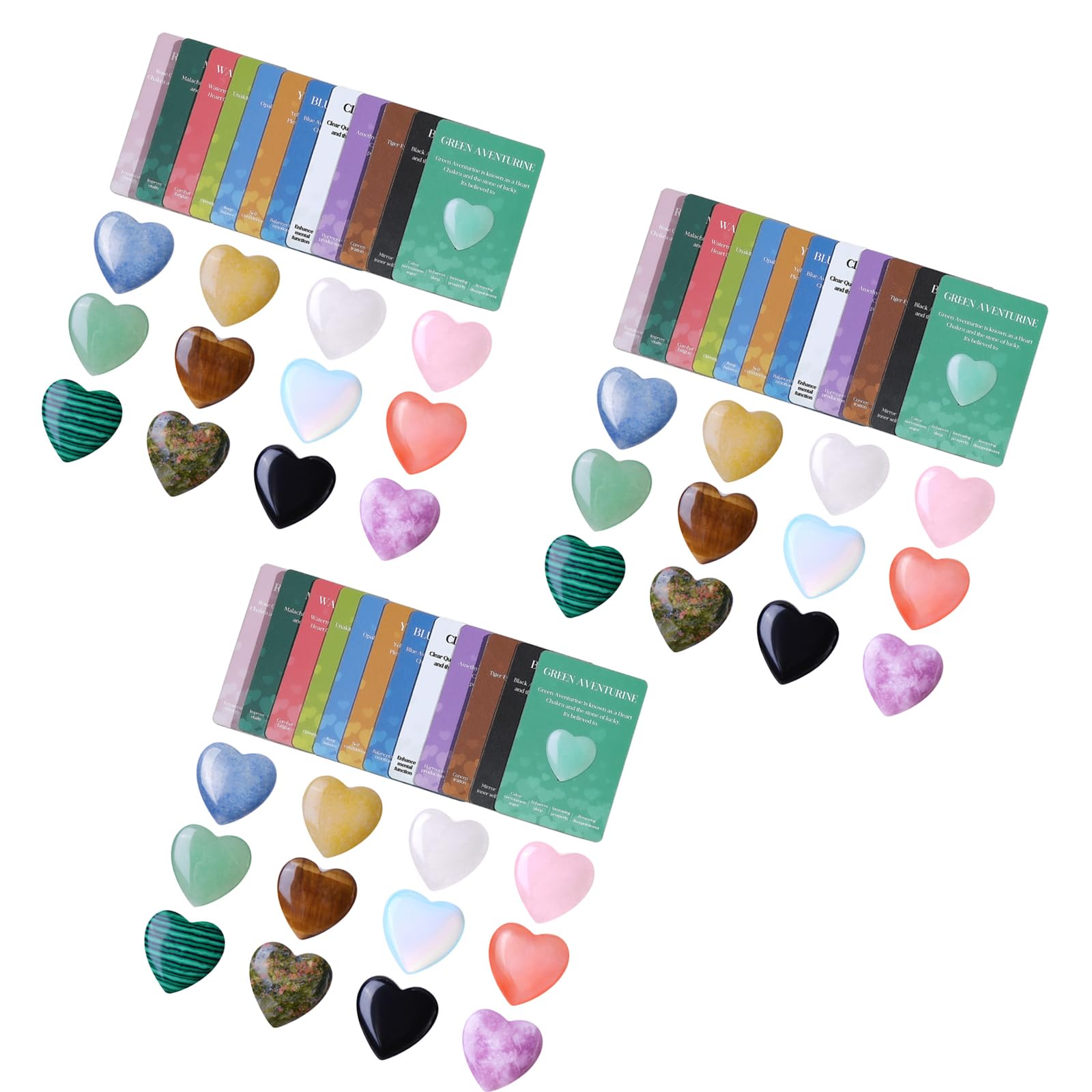 Piceioep 12/24 / 36Pcs Natural Stone Emotion Expression Cards for Weddings Birthday Anniversary Valentine ' s Day Exchange Gift with Encouraging Message Cards for School Valentines Present