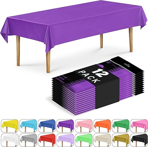 Miniatura 17 de DecorRack 2 manteles rectangulares de plástico sin BPA, 54 x 108 pulgadas, manteles rectangulares para mesa de comedor, fiestas, pícnic, campamento