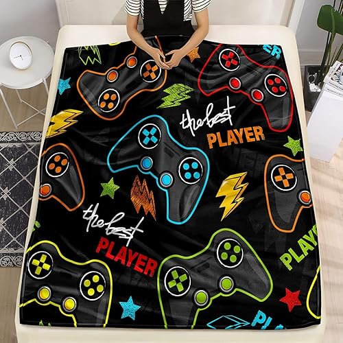 Miniatura 3 de lirs Bedding - Manta de juegos de 80 x 60 pulgadas súper suave, forro polar, regalo para sofá para niños, adolescentes, videojuegos (MT-A11, 80 x 60)