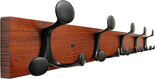 Miniatura 107 de SKOLOO Perchero de madera blanca de 17 pulgadas con 3 ganchos triples, ideal para entradas familiares, aulas y almacenamiento de suministros para
