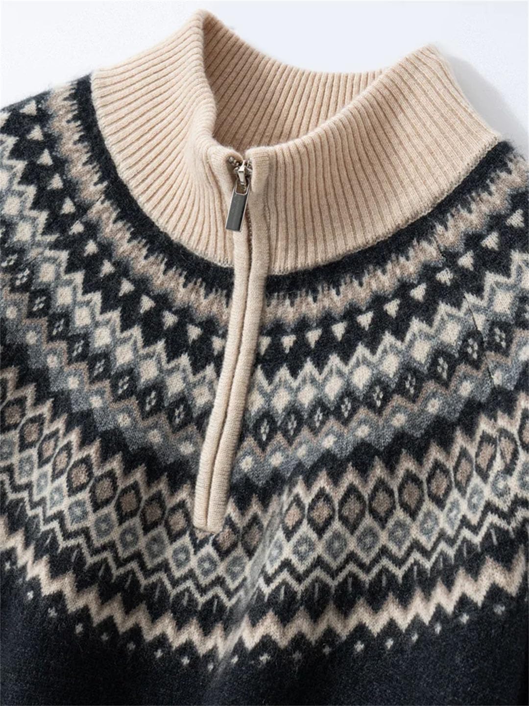 Sweter Damski Vintage Z Kaszmiru, Z Kapturem I Zamkiem Błyskawicznym, Gruby, Miękki, Ciepły, Luźny, Dzianinowy, Jesienno-zimowy(L)